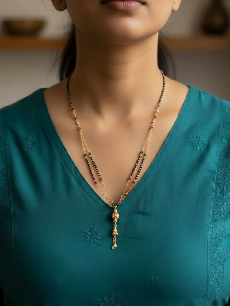 NVR Women Gold Plated Artificial Beaded Mangalsutra - Distacart