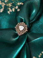 Ruby Raang Festive Gold Polished White Kundan Ring