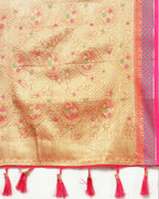 Lorenvalley Fashion Yellow Kanjivaram Silk Woven Design with Zari Weaving Saree