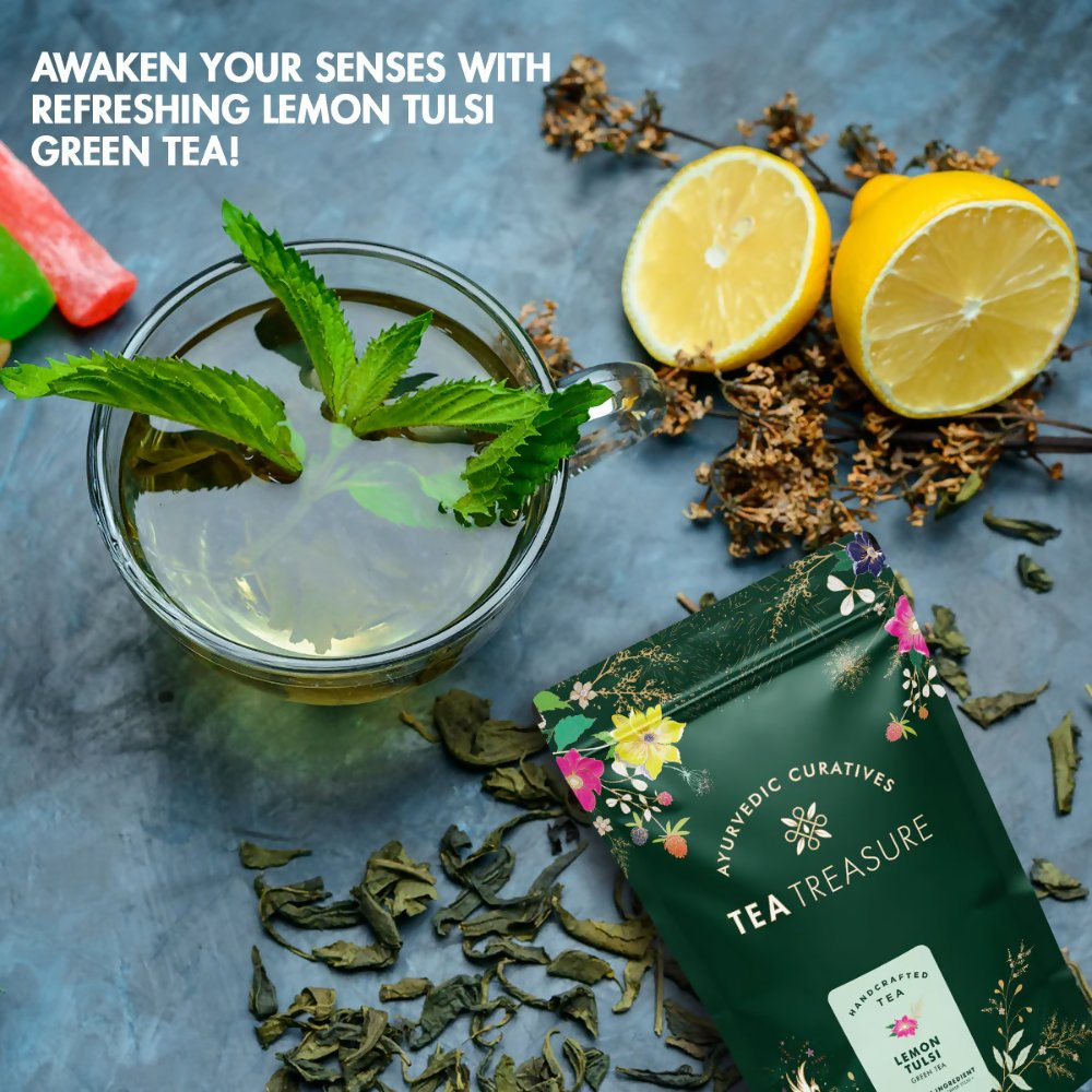 Tea Treasure Lemon Tulsi Green Tea - Distacart