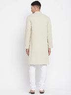 Even Apparels Pure Cotton Men's Kurta in Green Color With Band Collar - Distacart