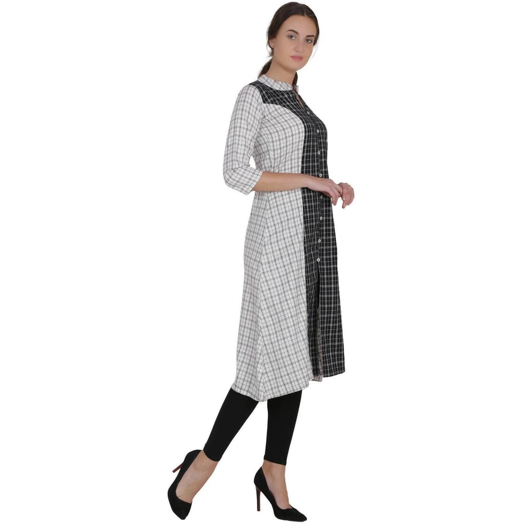 Kanoor Women's Multi Cotton A-Line Kurti