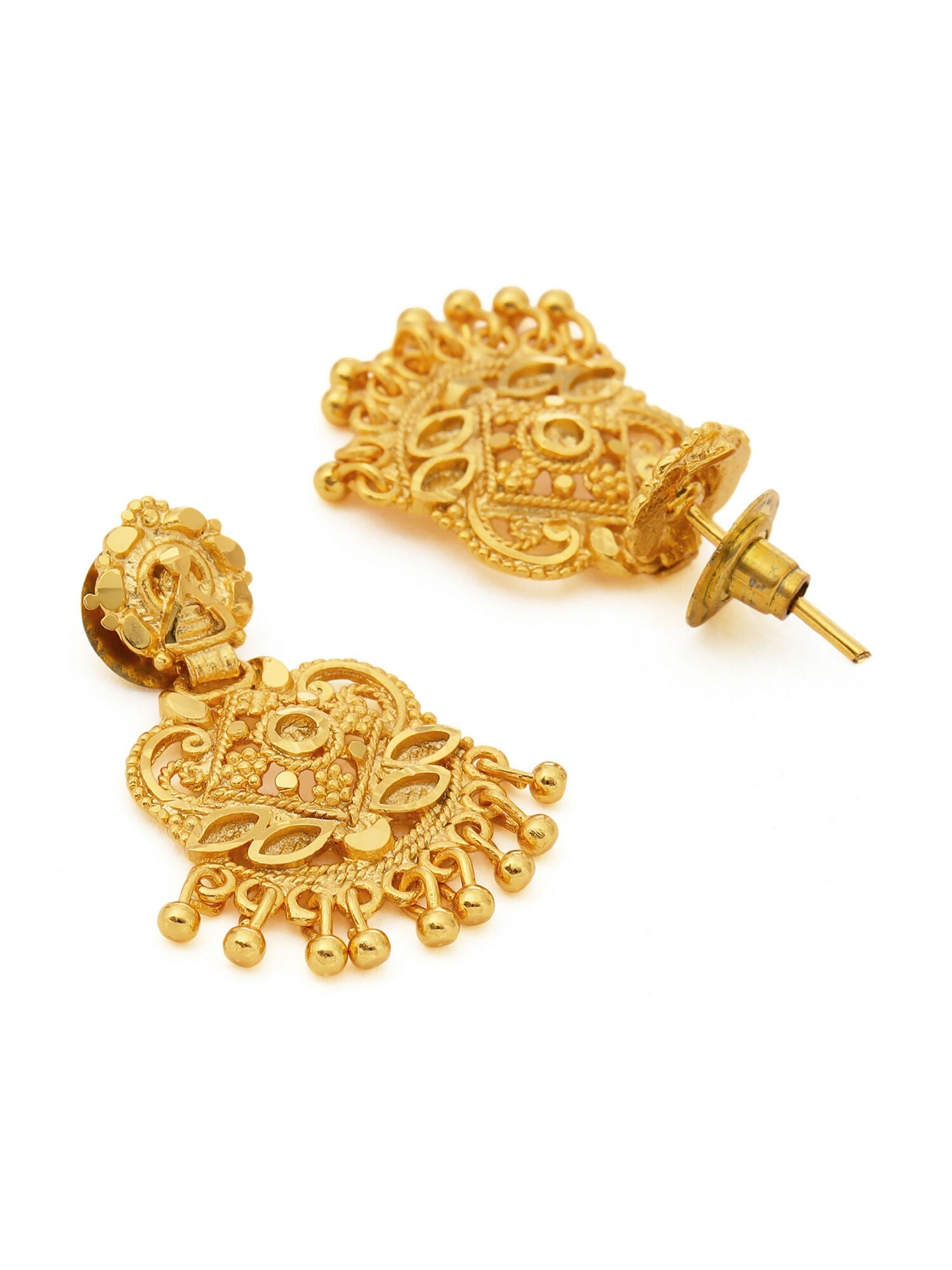 Ruby Raang Traditional Gold Earrings - Distacart