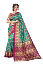 Vamika Rama Green Printed Art Silk Saree