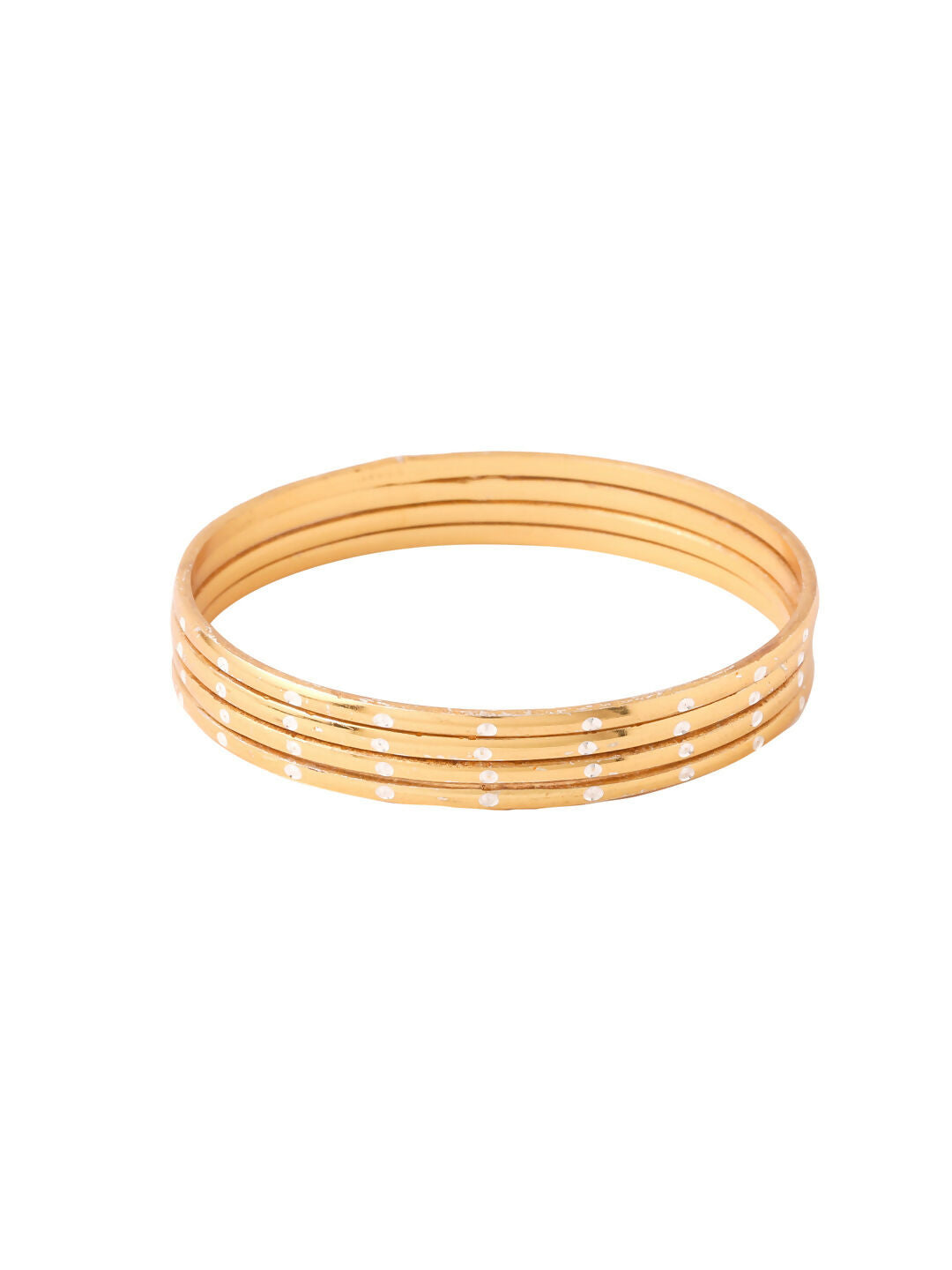 NVR Women's Set of 4 Gold-Plated Traditional Bangles - Distacart