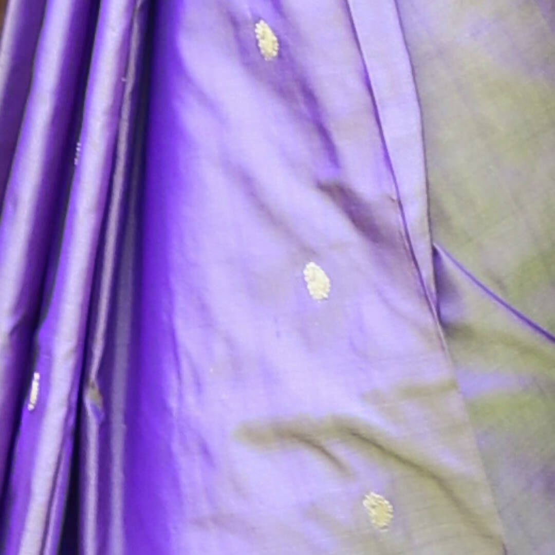 Very Much Indian Pure Silk Handloom Paithani -Dual Tone Lavender With Purplish Pink - Distacart