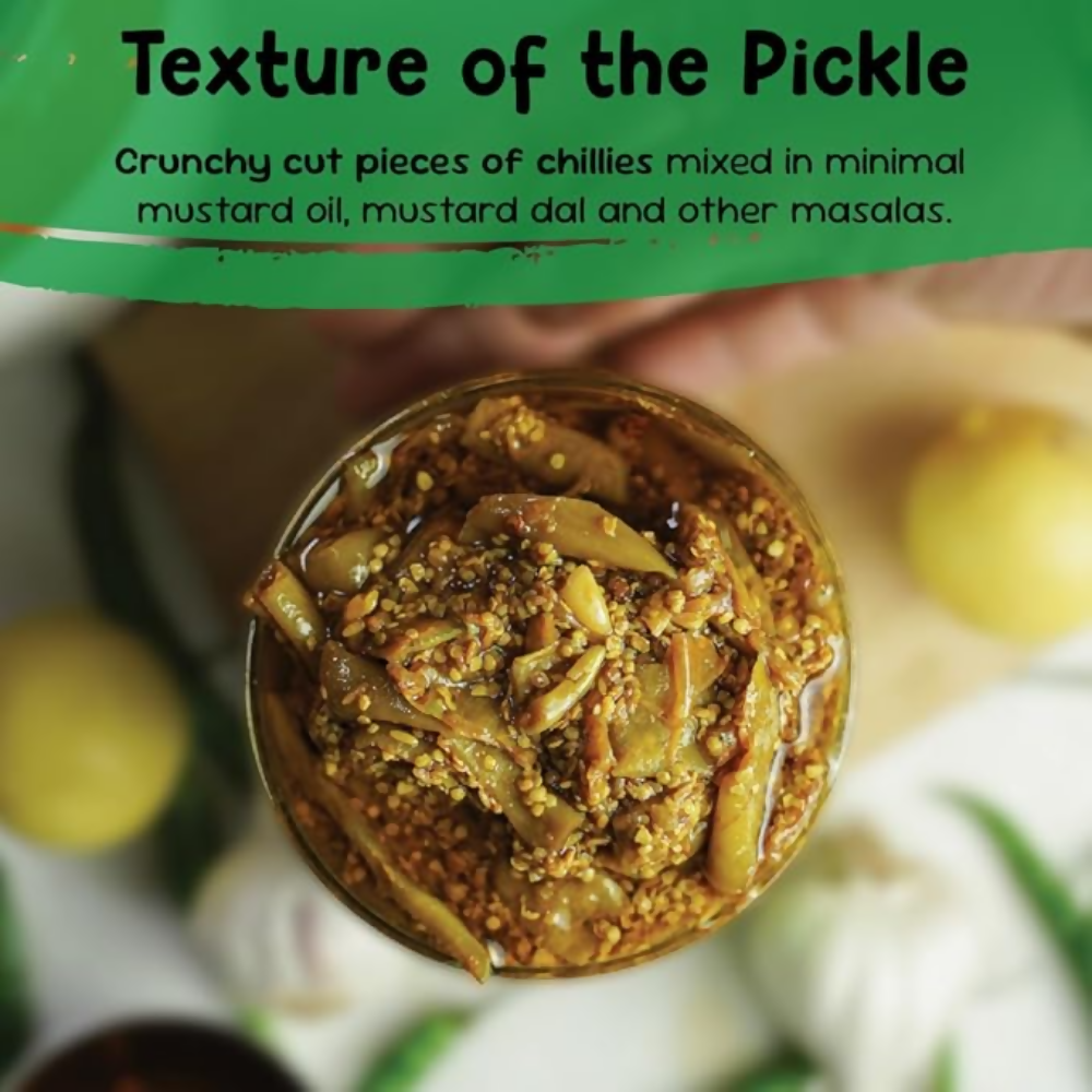 FarmDidi Spicy Green Chilli Pickle - Spicy