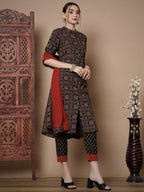 Myshka Women's Muli A-Line Kurta & Trousers With Dupatta