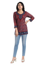 Snehal Creations Magical Maroon Summer Cool Printed Short Kurti Tunic Top - Distacart