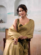 Shree Shyam Fashion Tissue Silk Golden Saree - Distacart