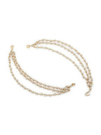NVR Pearl Studded Classic Gold-Polished 3 Line Ear Chain Ear Cuff