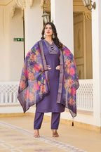 Festive Wear Ethnic Purple vetigun Stitched Suit With Dupatta - Nisha