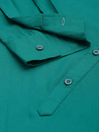 Sea Green Men Rayon Solid Opaque Casual Shirt - Mahotsav