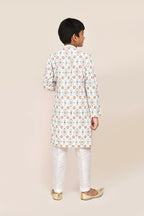 Joban Fashion Cotton White Kurta With Straight Fit Pant