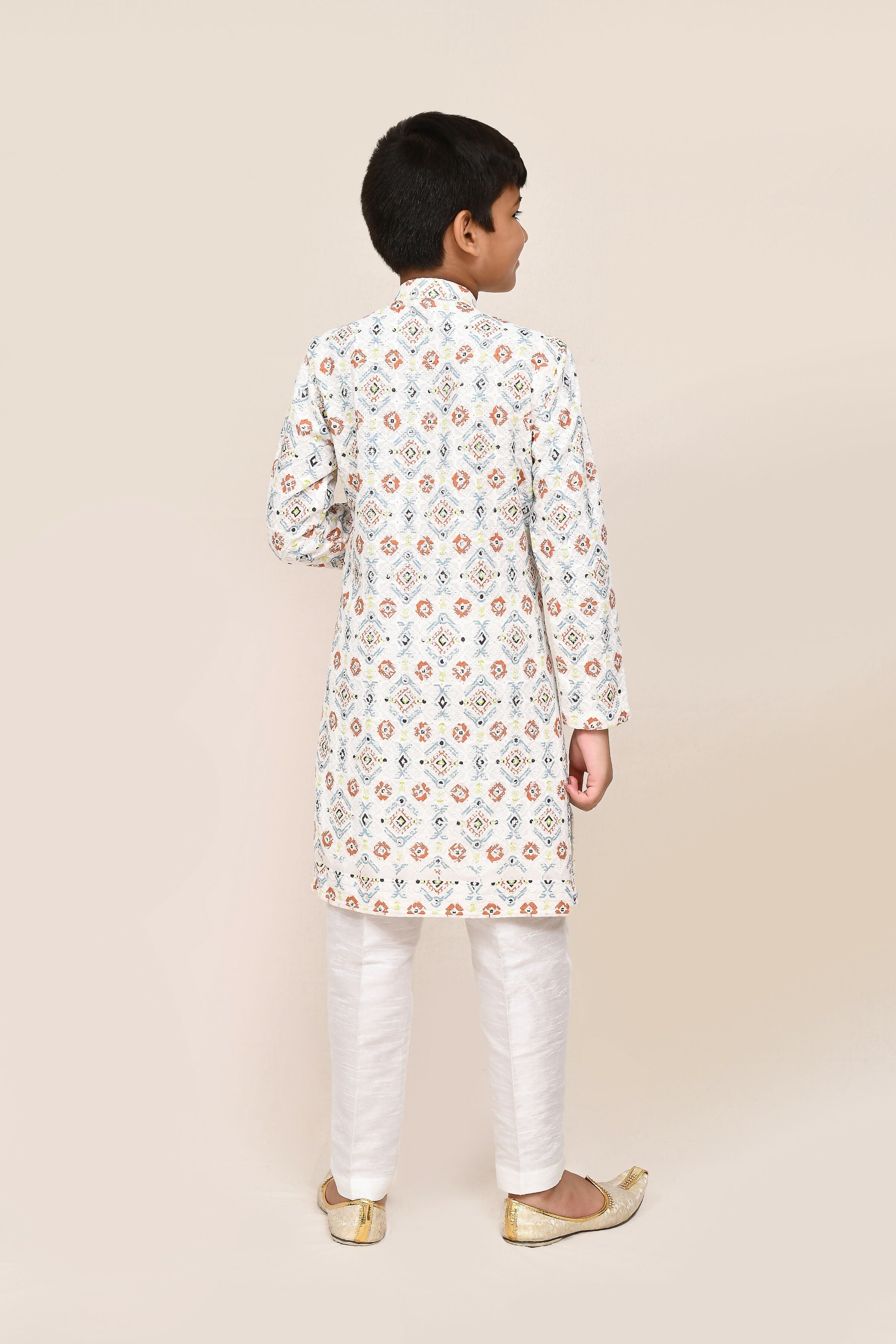 Joban Fashion Cotton White Kurta With Straight Fit Pant