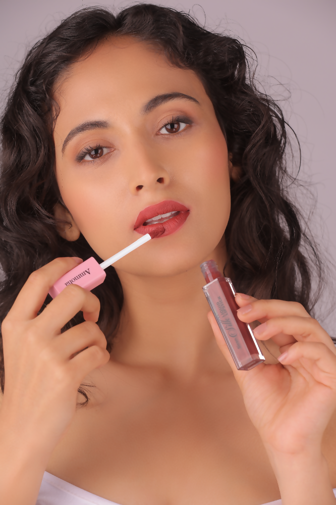 Ammoha Cosmetics Long-Lasting, Matte-Finished Cinnamon Drizzle Color Liquid Lipstick