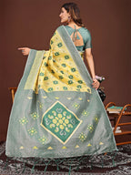 Shree Shyam Fashion Sajni Yellow Linen Cotton Saree
