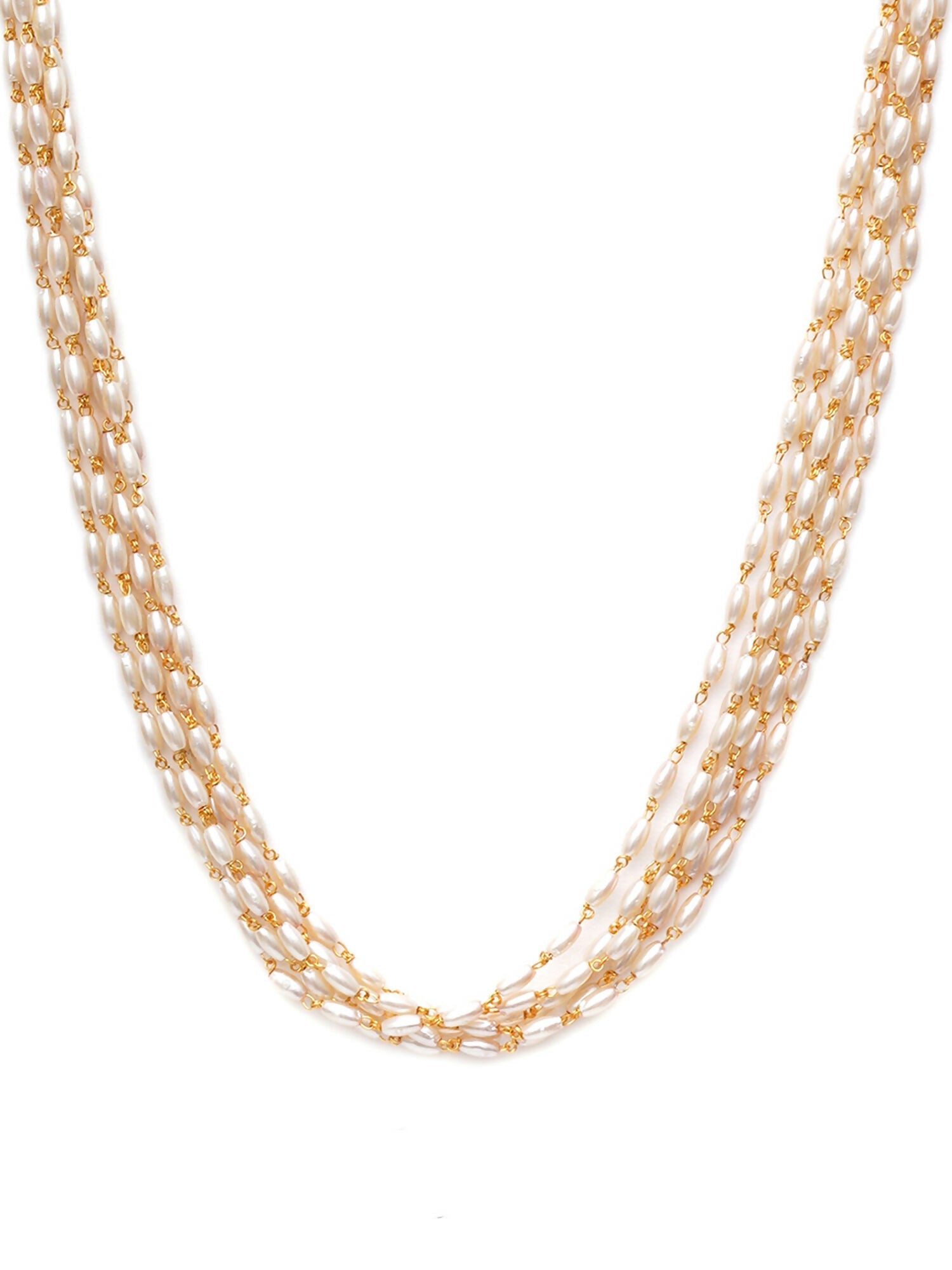 Layered Pearl Neckpiece (Gold) - Ruby Raang