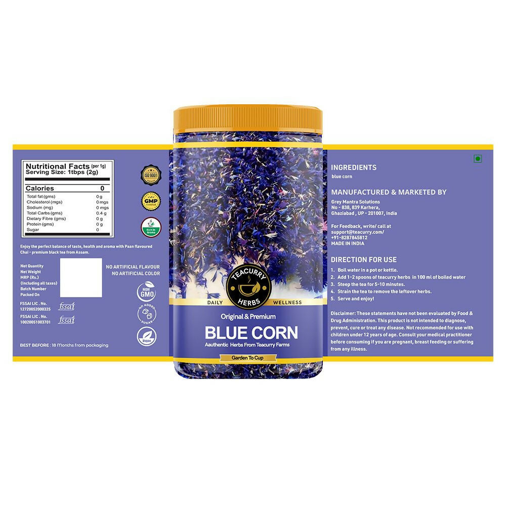 Teacurry Organic Blue Cornflower Petals - Distacart
