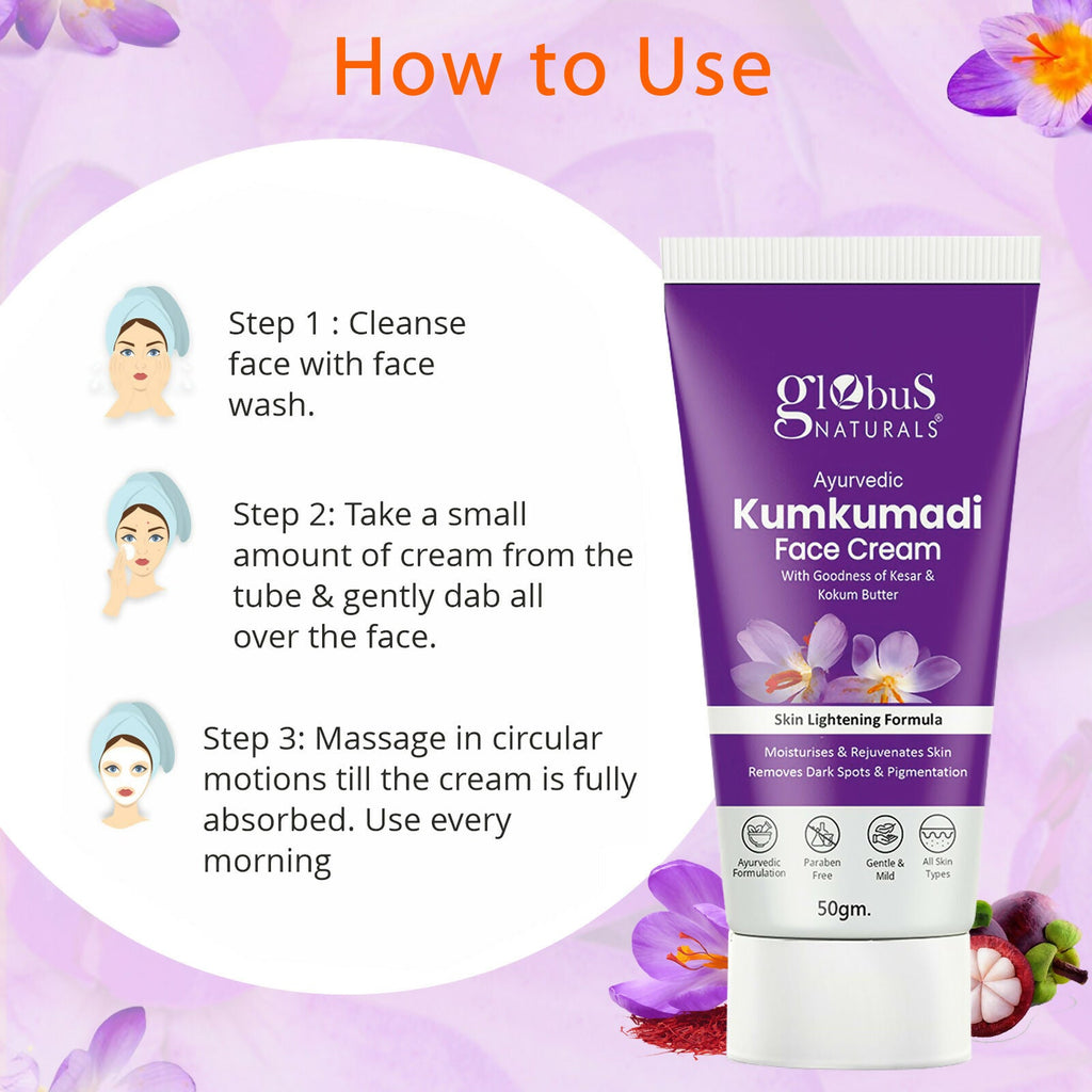 Globus Naturals Ayurvedic Kumkumadi Skin Lightening Face Cream - Distacart