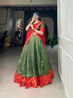 Vastranavya South Indian Style Lehenga Choli - Green