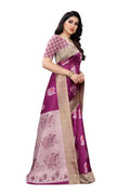 Vamika wine Printed Art Silk Saree