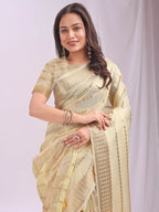 Shree Shyam Fashion Organza Gold Saree - Distacart