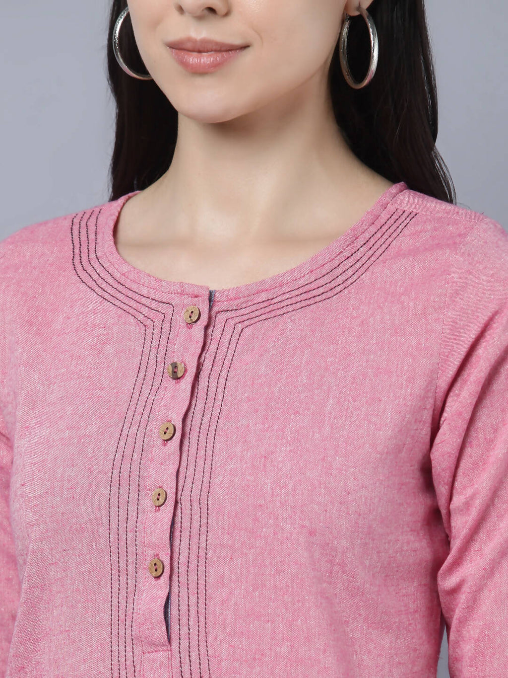 Myshka Women Pink Solid Straight Kurta - Distacart
