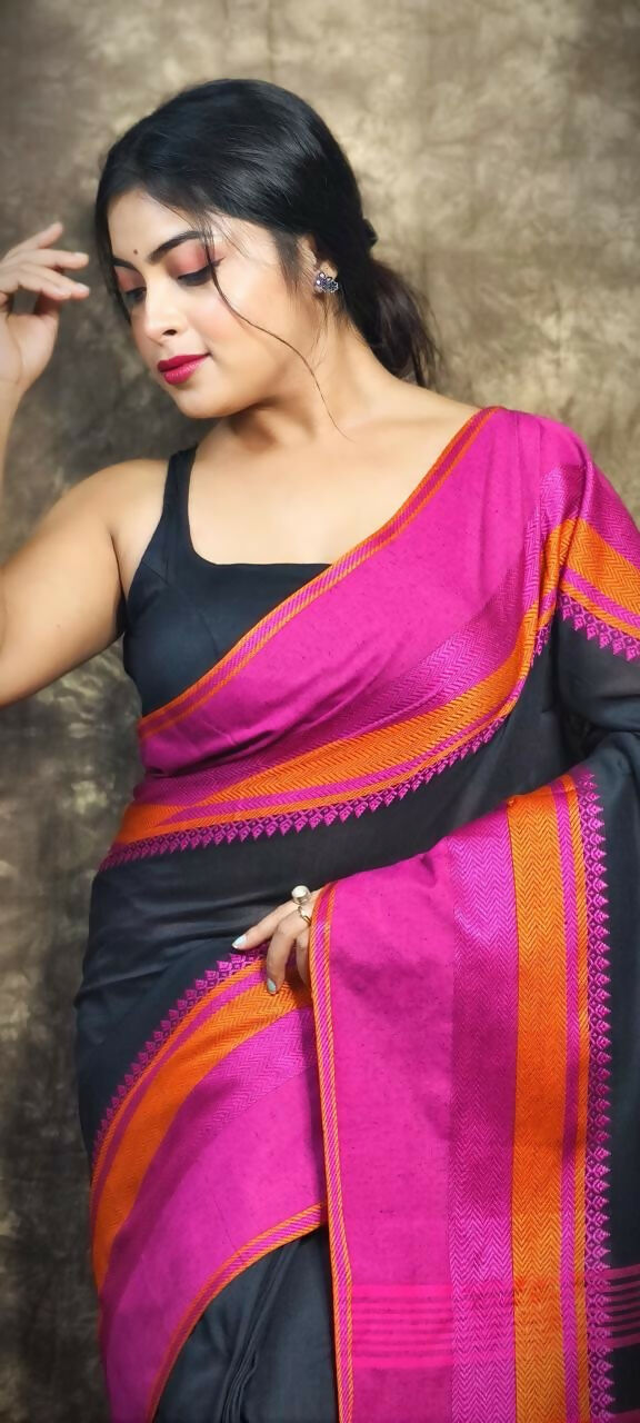 Exclusive Collection Block Print Pure Cotton Handloom Gorgeous Saree - Distacart