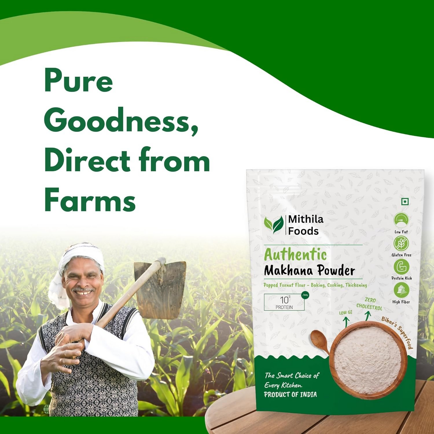 Mithila Foods Makhana Powder Premium Raw Fox Nut Flour - Distacart