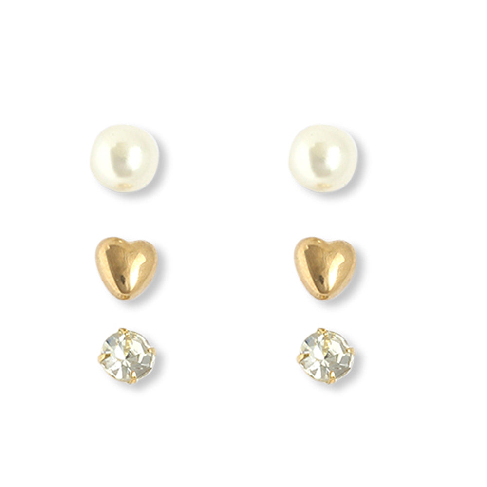 Gold-Plated Alloy Set Of 6 Designer Earrings - The Pari - Distacart