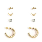 Gold-Plated Alloy Set Of 6 Designer Earrings - The Pari - Distacart