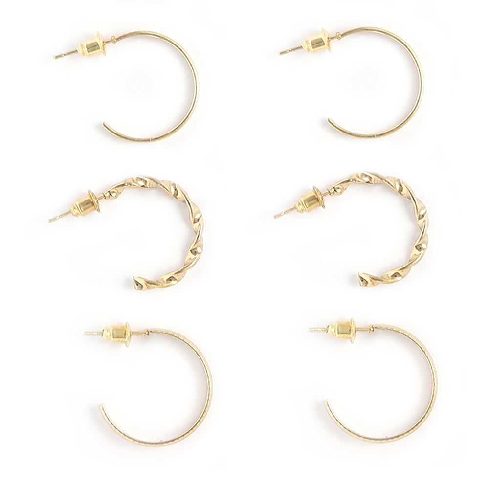 Gold-Plated Alloy Set Of 9 Designer Earrings - The Pari - Distacart