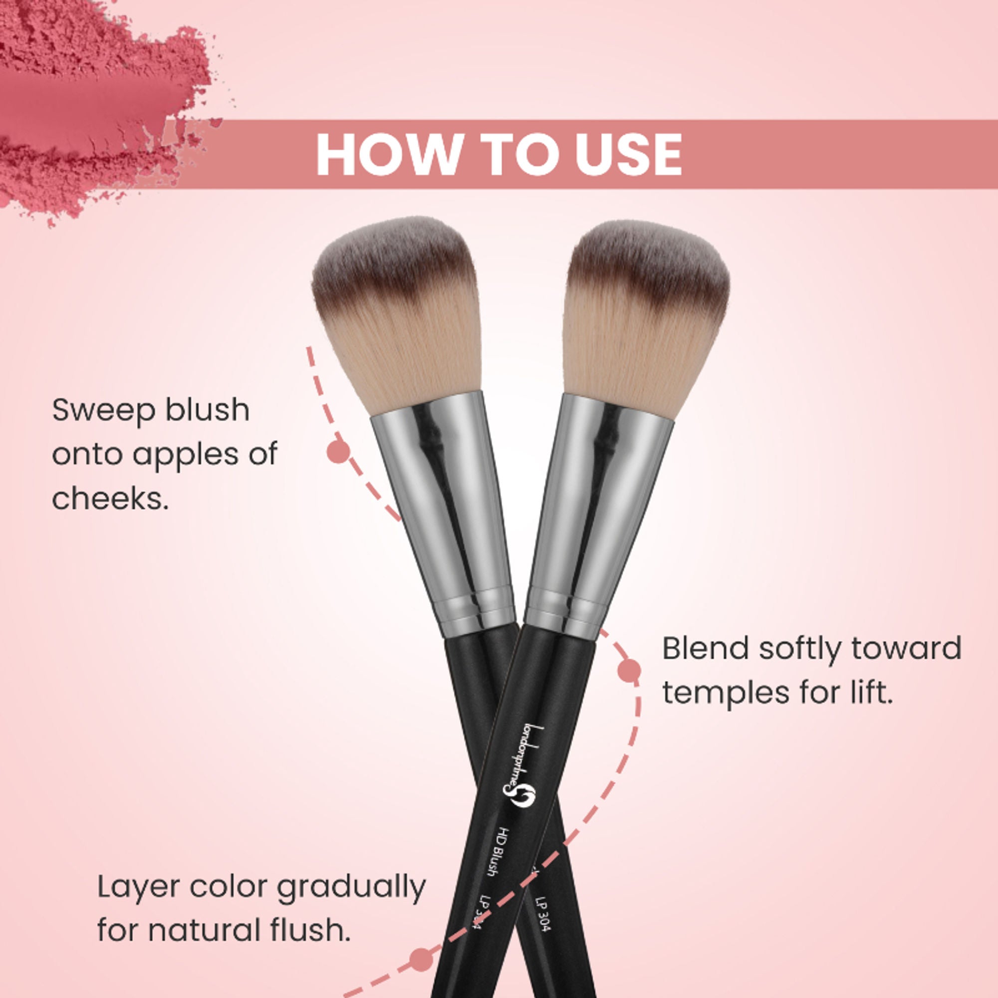 London Prime HD Blush Brush-LP304 ( Formerly London Pride Cosmetics )
