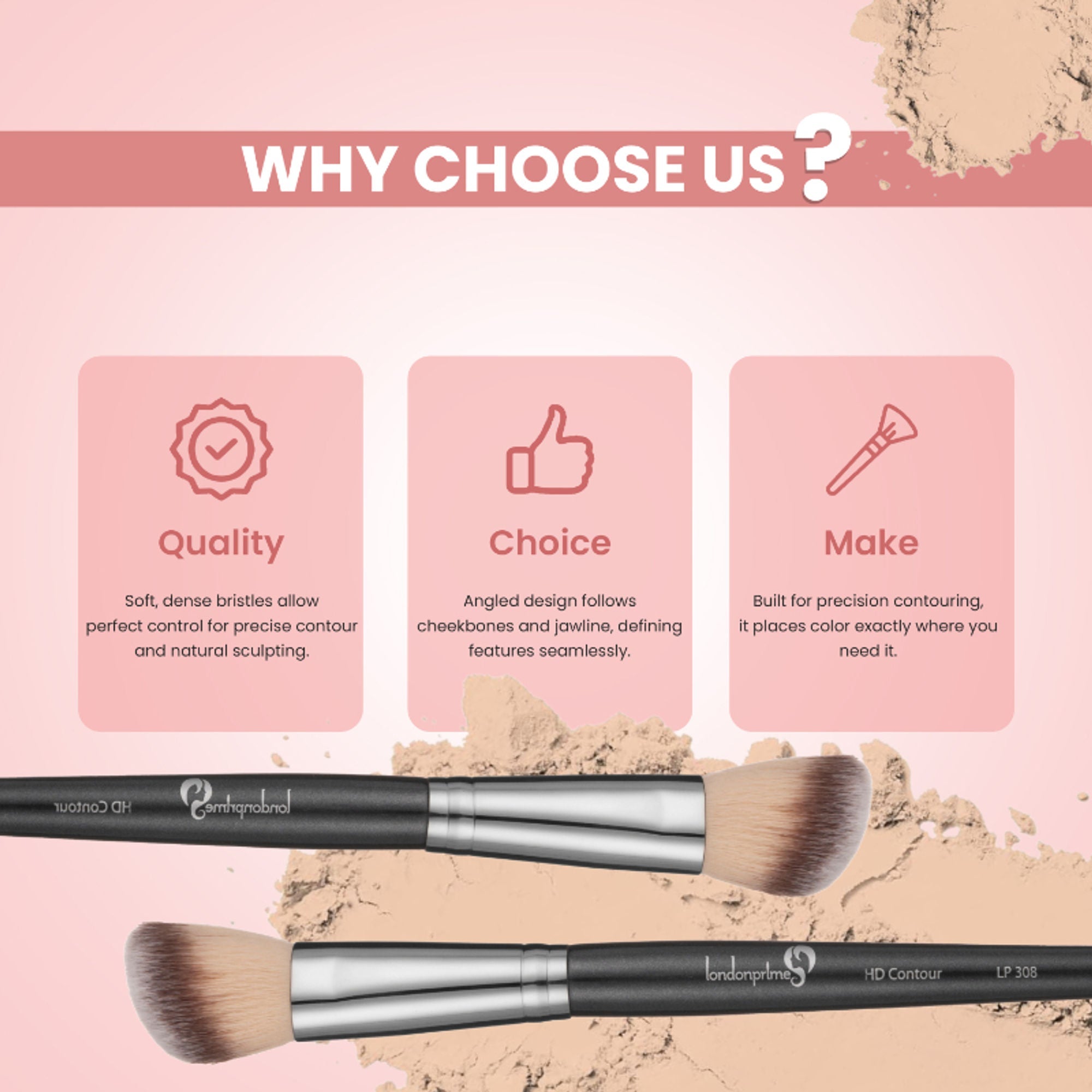 London Prime HD Contour Brush-LP308 ( Formerly London Pride Cosmetics )