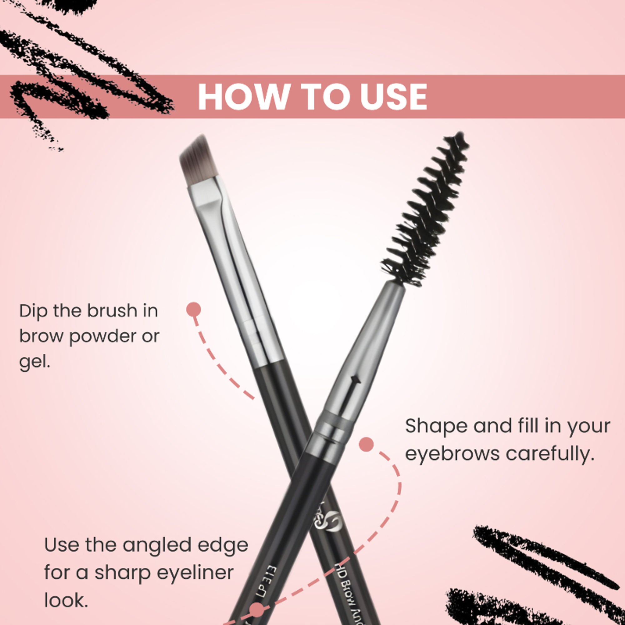 London Prime HD Brow And Angular Brush-LP313 ( Formerly London Pride Cosmetics )