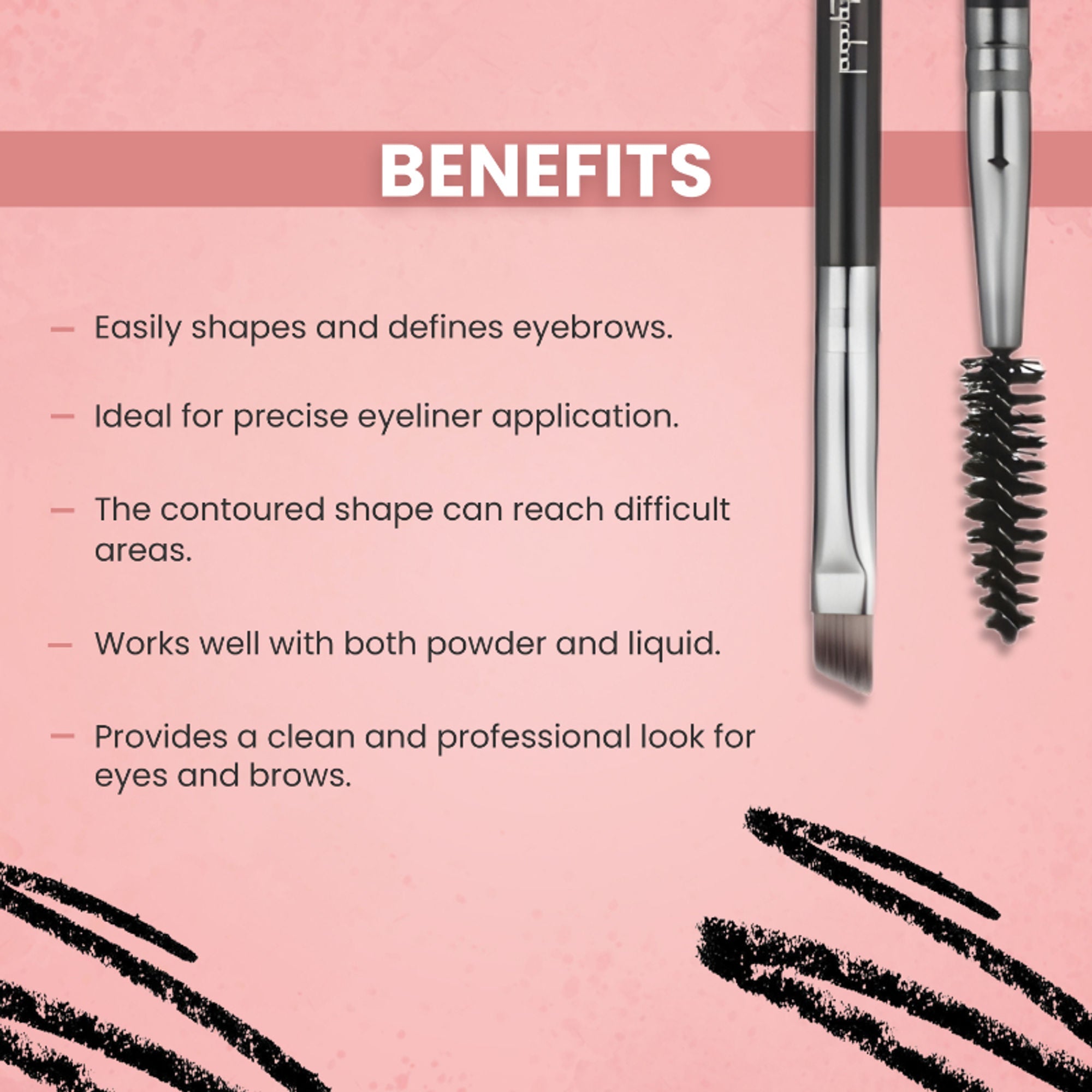 London Prime HD Brow And Angular Brush-LP313 ( Formerly London Pride Cosmetics )