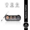 PAC Studio Eyebrow Definer Palette 4 colors - Fine Powder Formula With 2-in-1 Angled Spoolie Brush