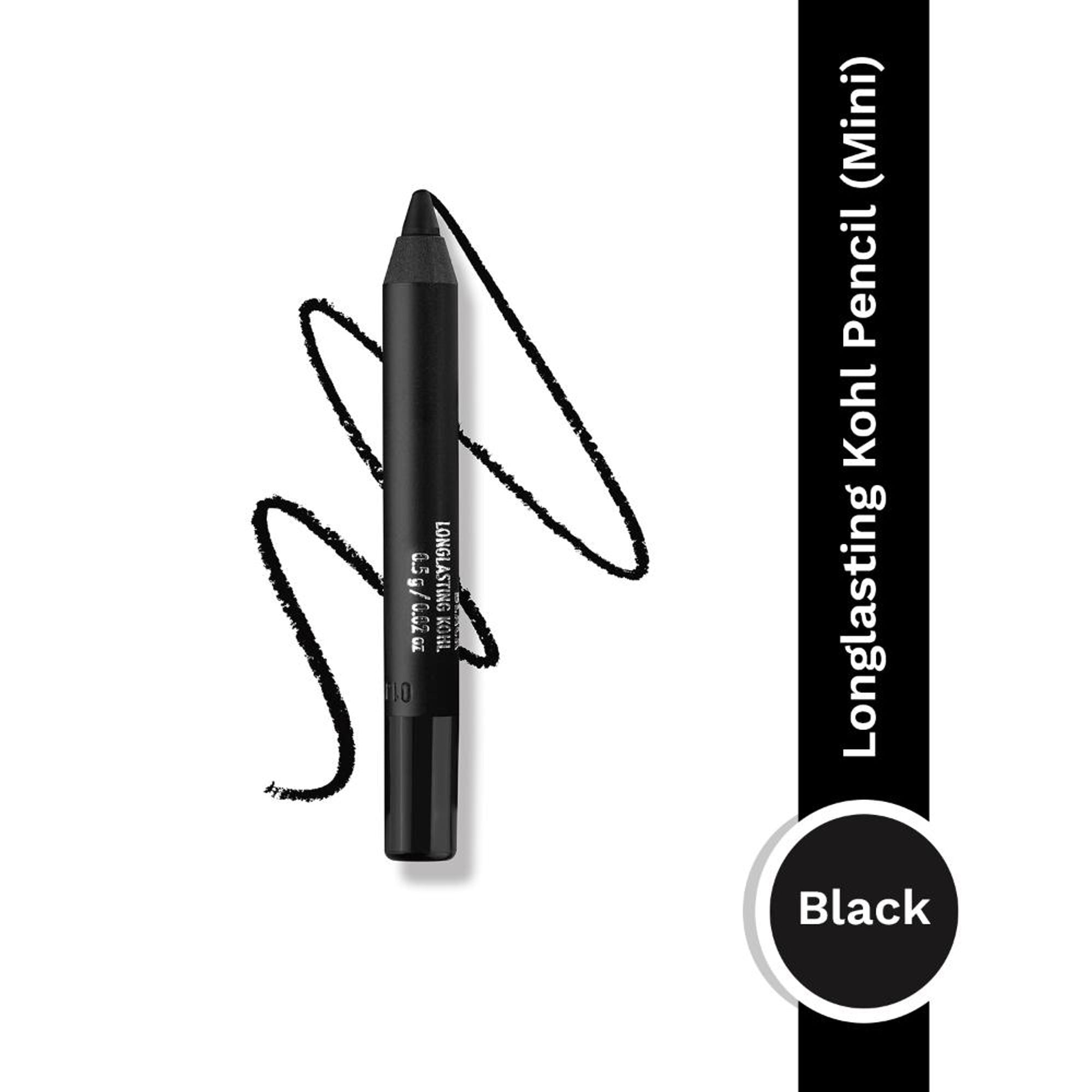 PAC Longlasting Kohl Pencil Mini Black - Waterproof Intense Payoff, One Swipe Application