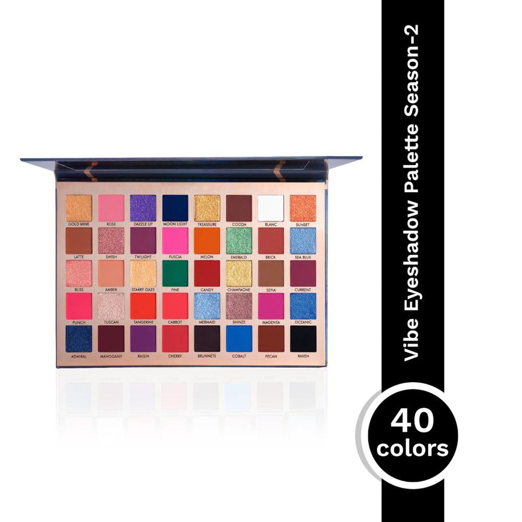PAC Studio Vibe Eyeshadow Palette X40 Season 2 - Blendable Formula, Intense Color Payoff, Richly Pigmented