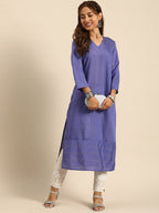 Sangria Women Jacquard Sequinned Chanderi Silk Kurta
