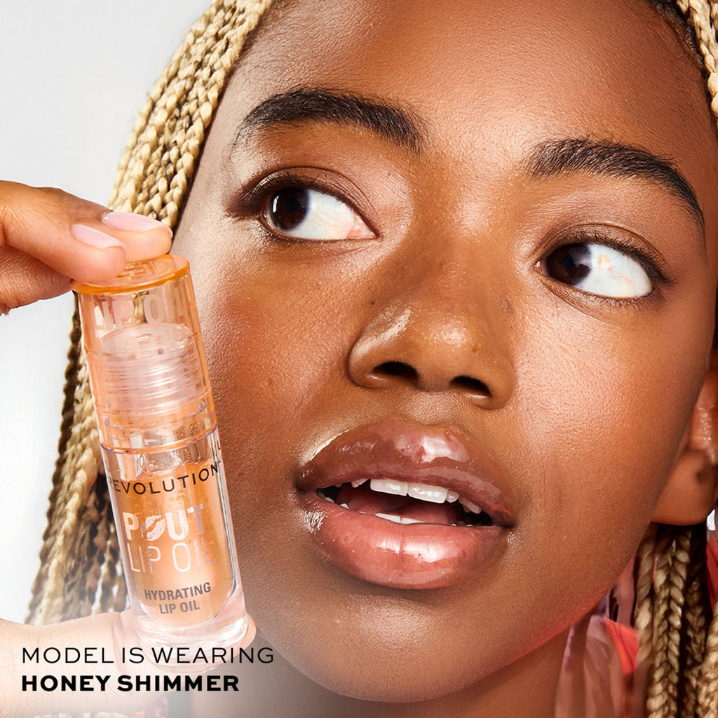 Makeup Revolution Pout Lip Oil - Honey Shimmer