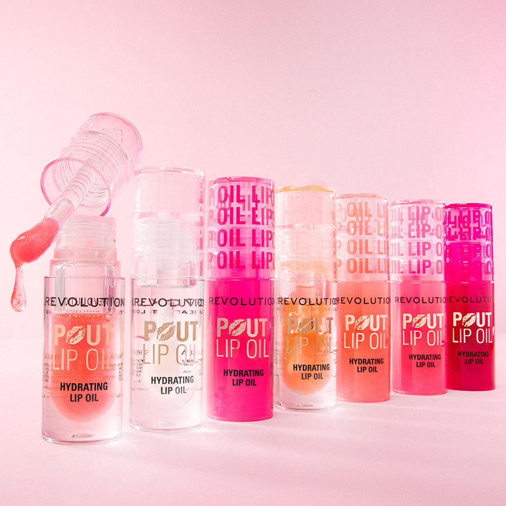 Makeup Revolution Pout Lip Oil - Pink Shimmer - Distacart