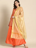 All About You Women Woven Design Regular Kurta with Palazzos & Dupatta
