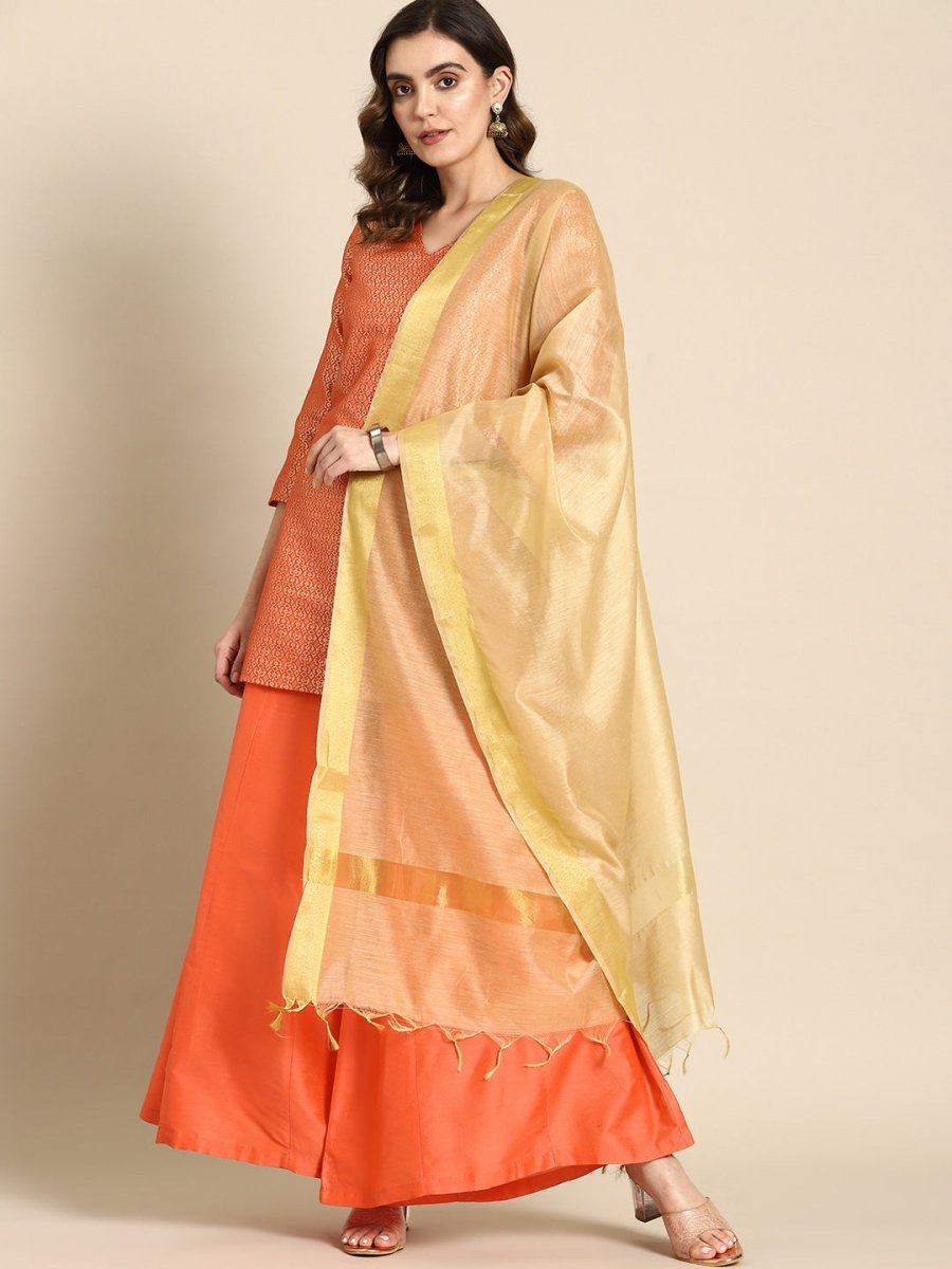 All About You Women Woven Design Regular Kurta with Palazzos & Dupatta