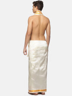 Sethukrishna Men Cream-Coloured Solid Dhotis - Distacart