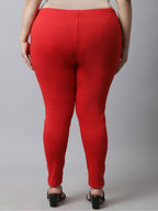 TAG 7 Women Plus Size Pack Of 2 Solid Ankle-Length Leggings