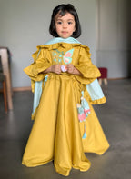 ArthLife Mustard Butterfly Lehenga Choli