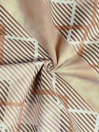 Story@home Brown & White Striped Microfiber 180 TC Bedsheet With Pillow Cover - Distacart