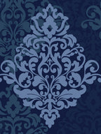My Room Navy Blue Ethnic Printed 144 TC Super King Bedsheet with 2 Pillow Covers